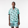chemise lacoste globe print bleu clair