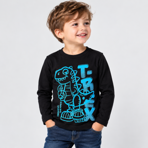 petit mannequin, t shirt t rex bleu petit mannequin, t shirt t rex bleu