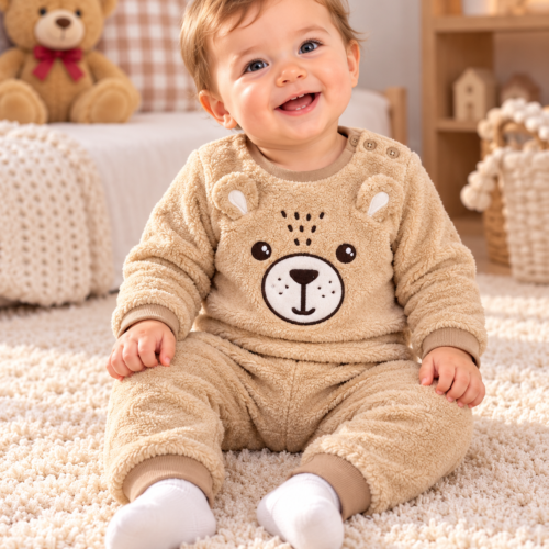 bébé souriant en pyjama ourson bébé souriant en pyjama ourson