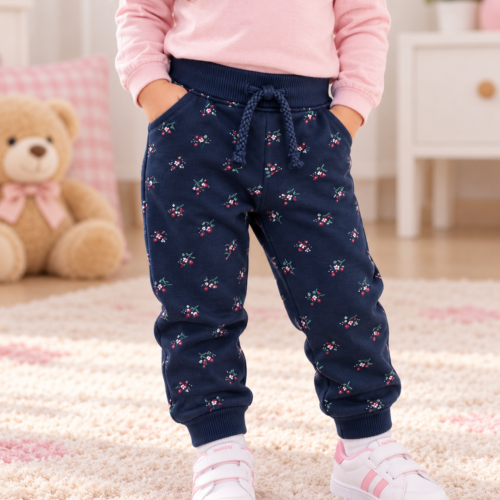 pantalon fleuri bleu marine pour enfant pantalon fleuri bleu marine pour enfant