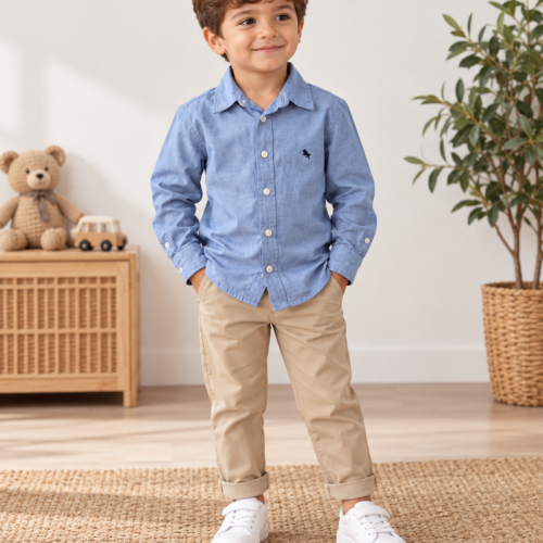 petit mannequin en bleu chambray