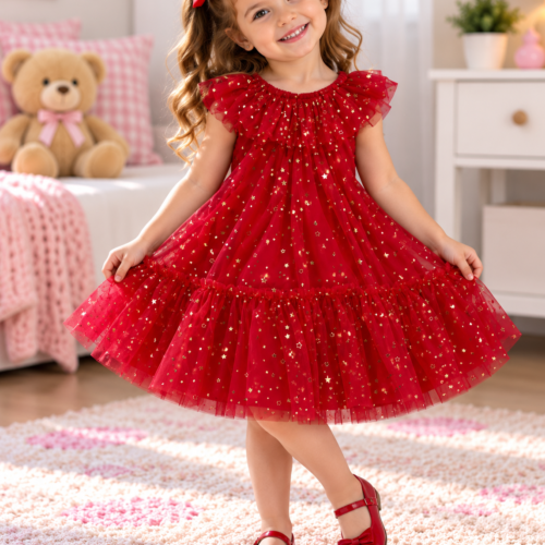 petite étoile en robe rouge petite étoile en robe rouge