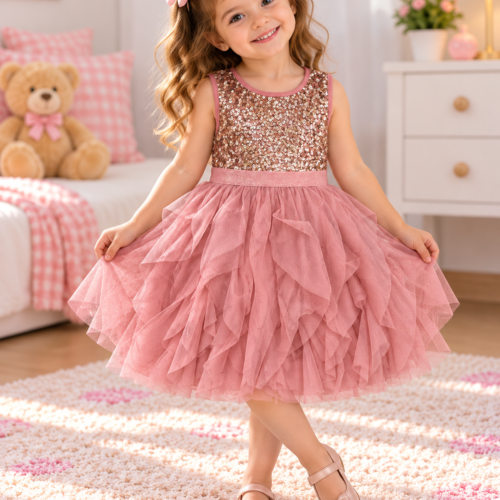petite princesse en rose poudré