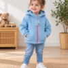 petite fille en veste bleue pastel petite fille en veste bleue pastel